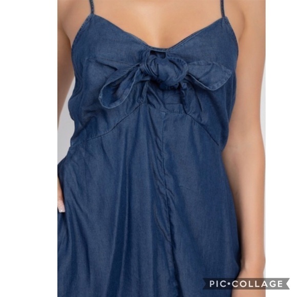 Cute Mini Denim Sundress - Picture 3 of 3